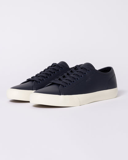 BOSS Orange Aiden Tenn Mens Low Top Trainers in Grained Faux Leather - Dark Blue 402
