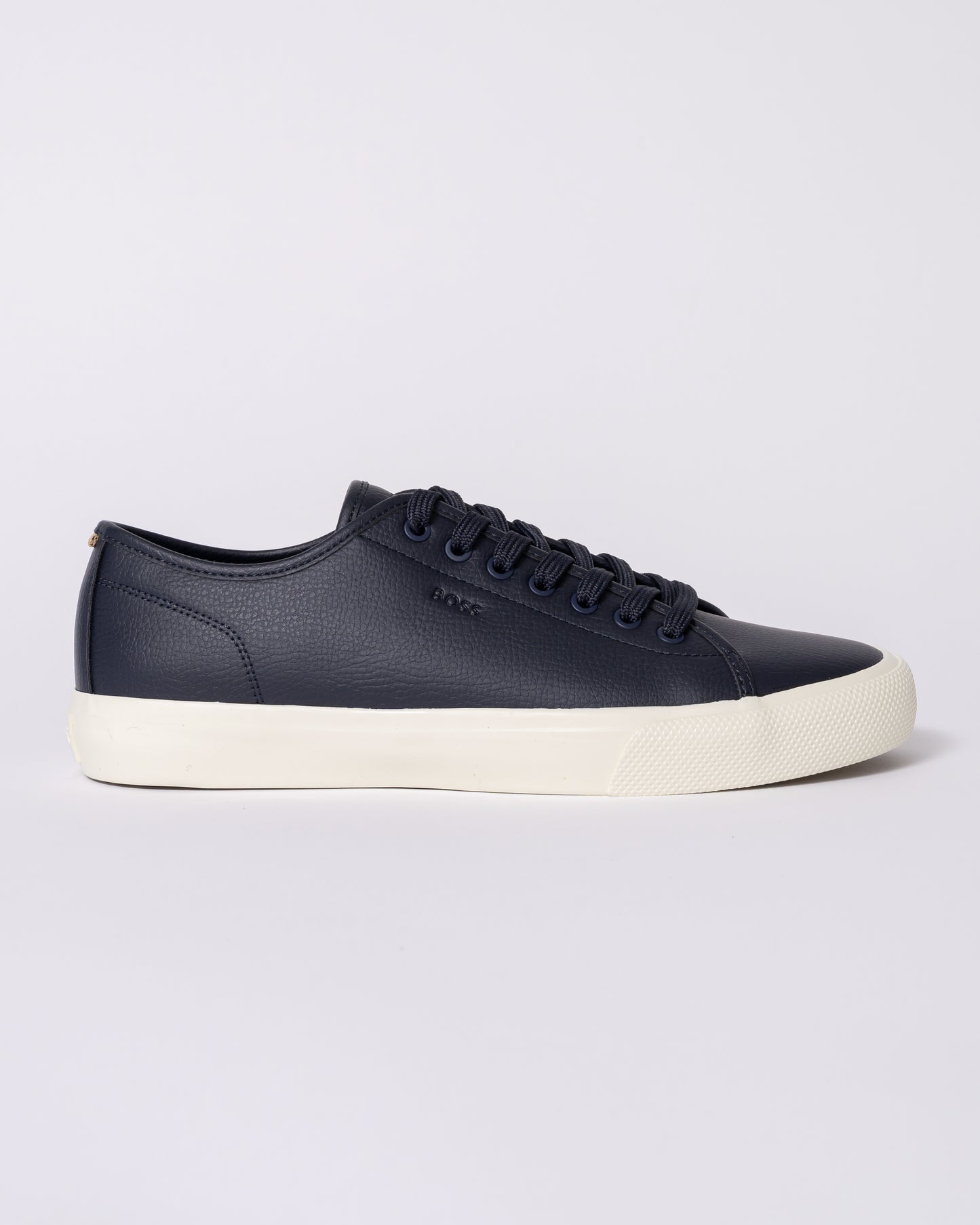 BOSS Orange Aiden Tenn Mens Low Top Trainers in Grained Faux Leather - Dark Blue 402