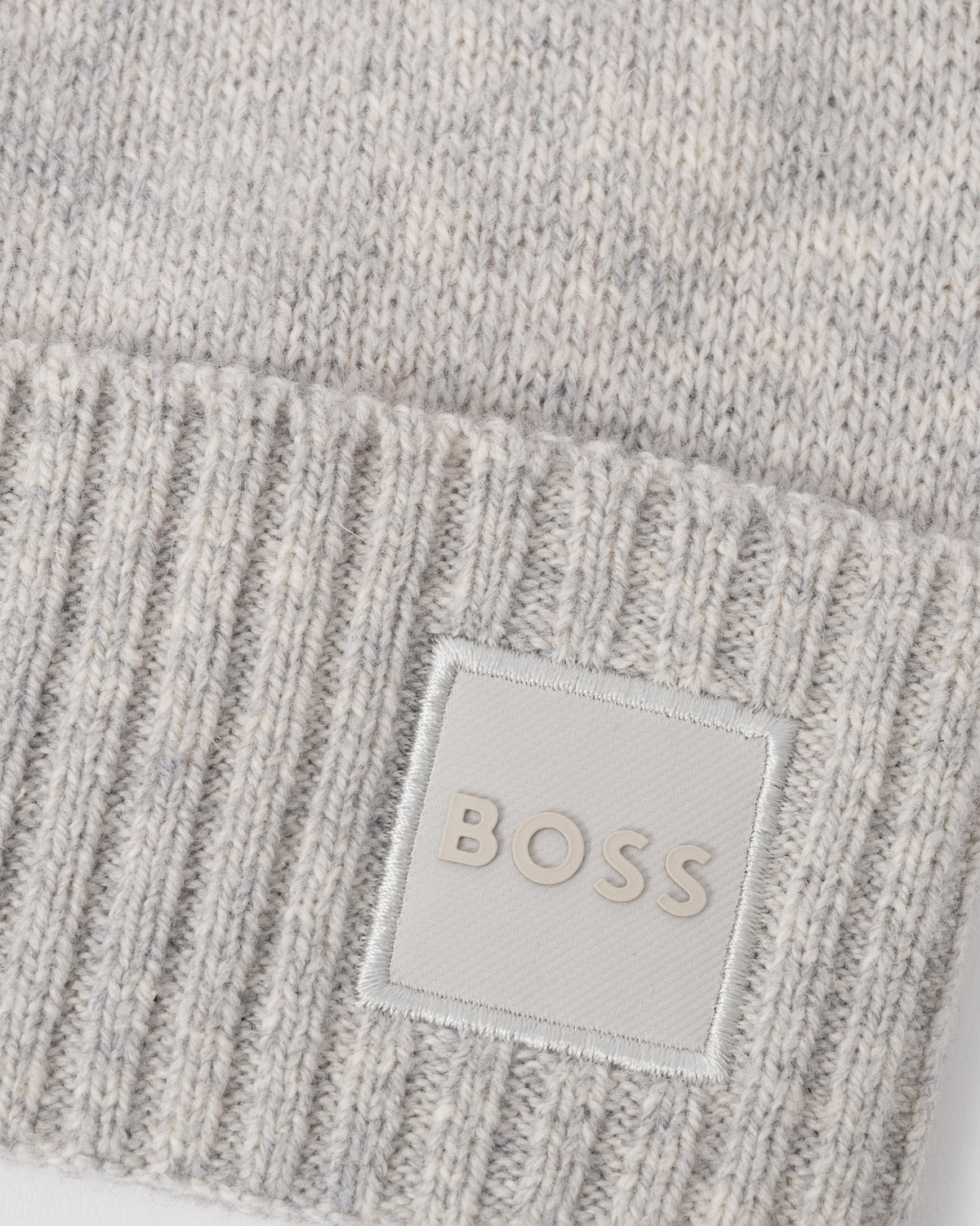 BOSS logo of the BOSS Orange Akaio R Mens Beanie with Logo Label - Open Grey 086