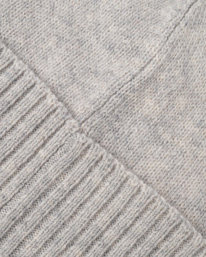 Close up of the BOSS Orange Akaio R Mens Beanie with Logo Label - Open Grey 086