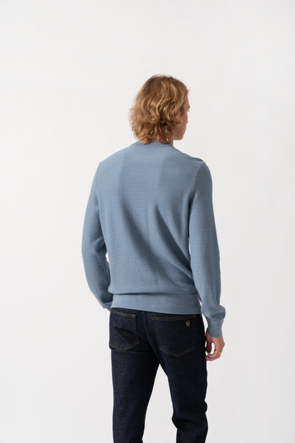 Back of the BOSS Orange Anion S Mens Crew Neck Jumper - Medium Blue 424