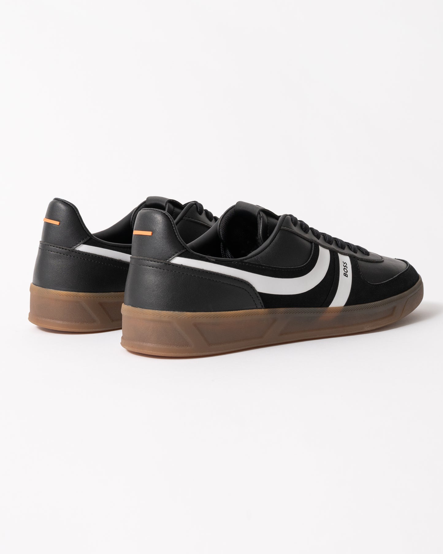 back view of BOSS Orange Brandon_Tenn_mipu Mens Trainers in Black 002