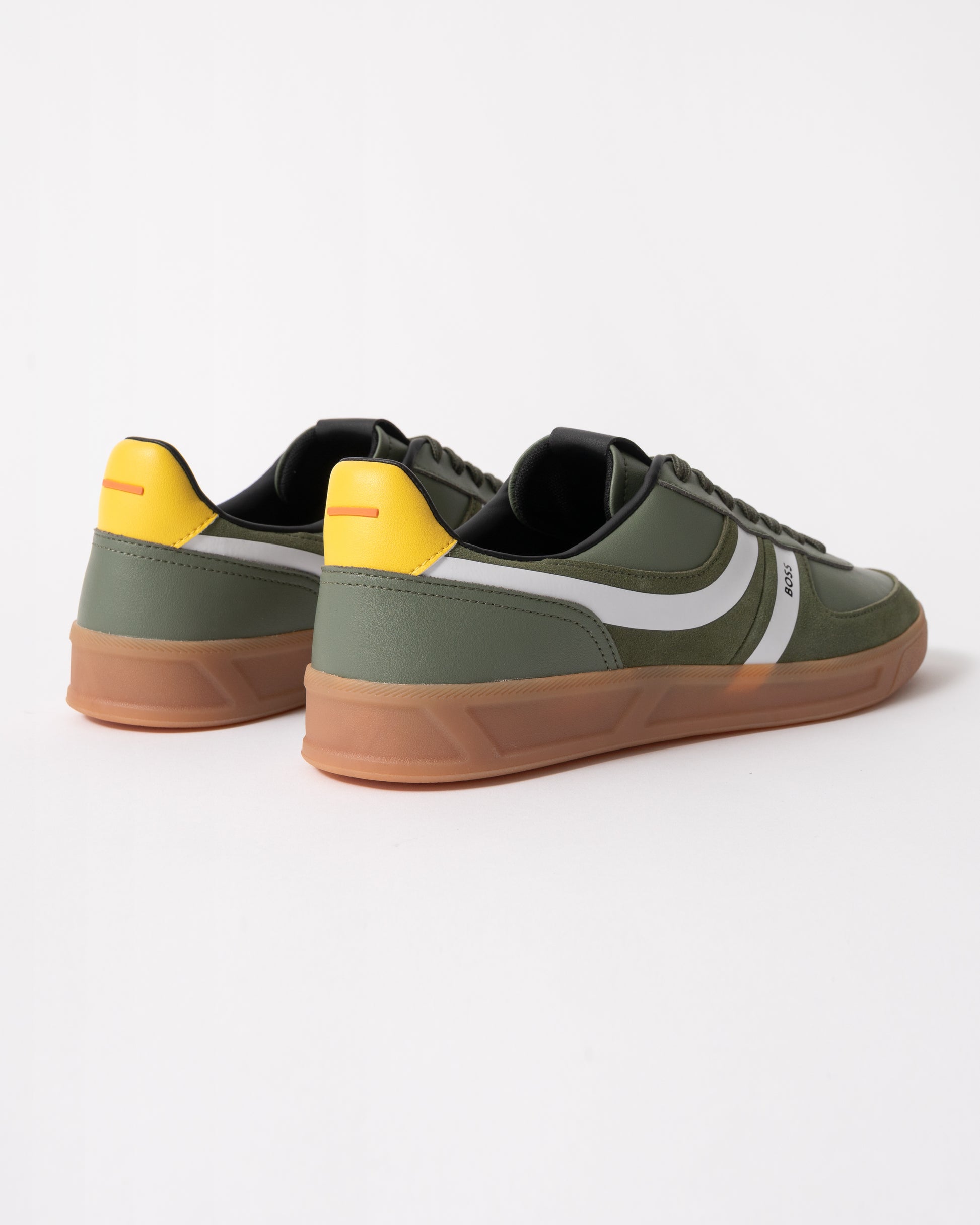 back studio shot of BOSS Orange Brandon_Tenn_mipu Mens Trainers in Open Green 362