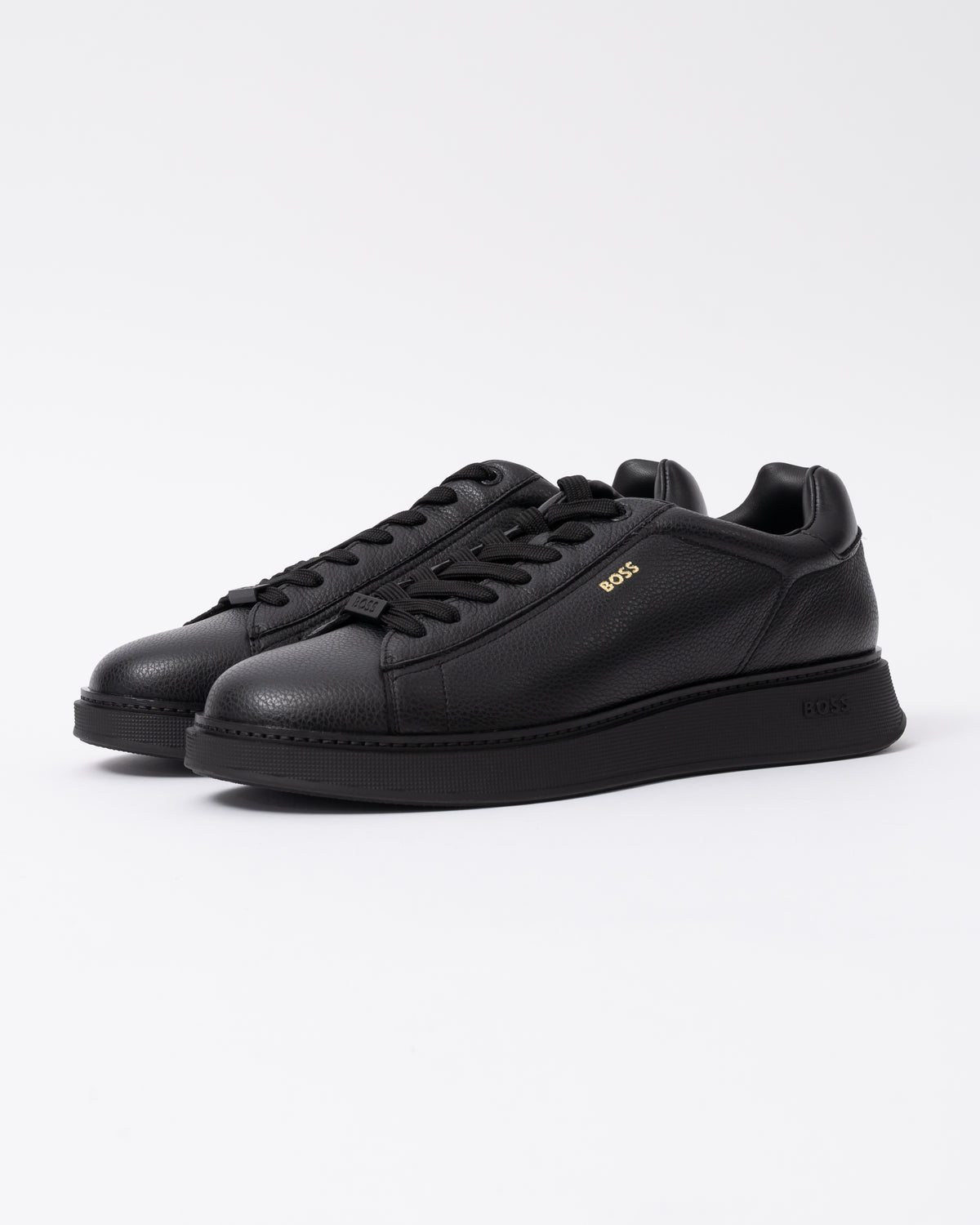 Front of the BOSS Orange Bulton_Runn_tb Mens Trainers - Black 005