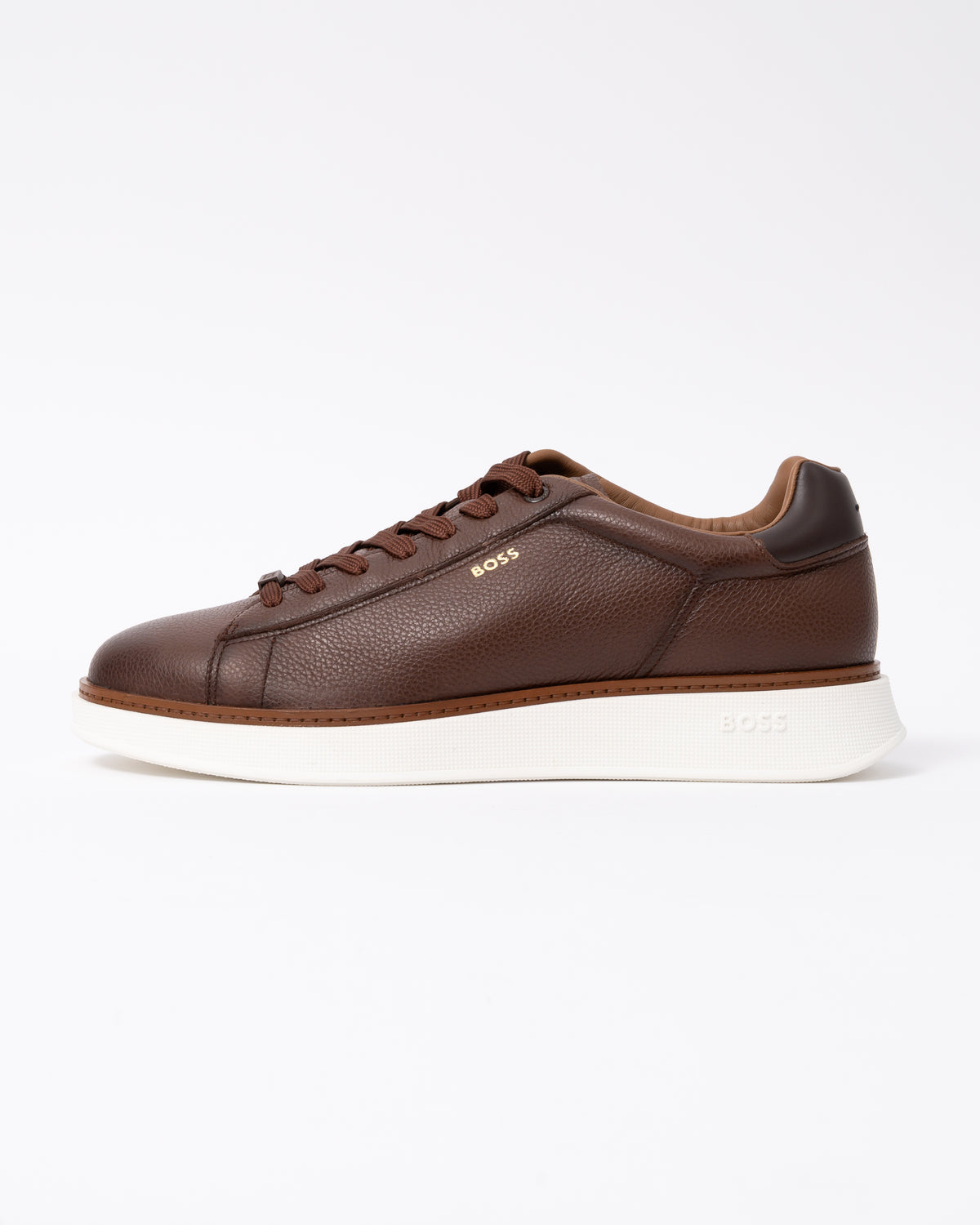 Side of the BOSS Orange Bulton Runn tb Mens Trainers - Medium Brown 210