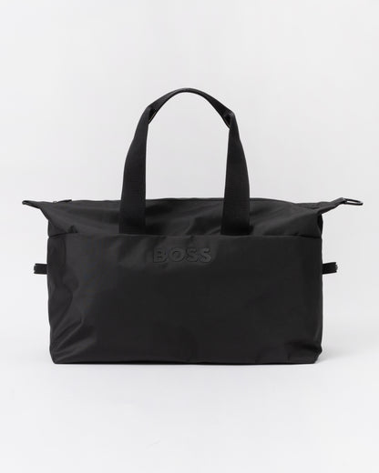 Front of the BOSS Orange Catch 3.0 Mens Holdall 50567750 - Black 001
