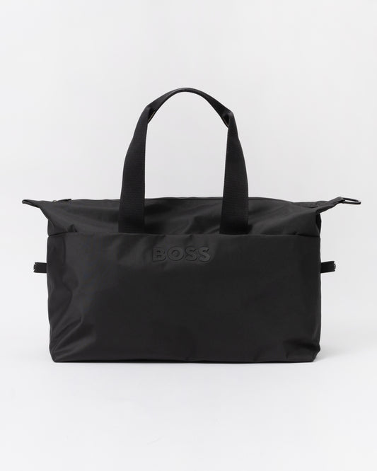 Front of the BOSS Orange Catch 3.0 Mens Holdall 50567750 - Black 001