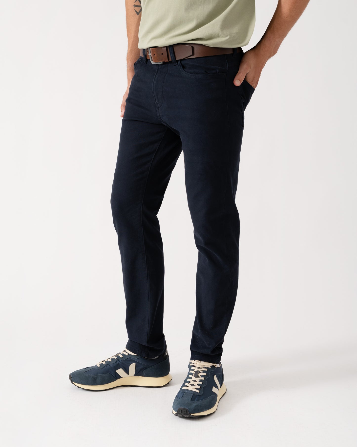 Side of BOSS Orange Delaware Mens Trousers - Dark Blue 404
