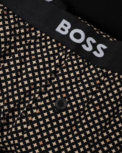 Close up of BOSS Orange's Easy Mens Pyjama Set in Medium Beige 262