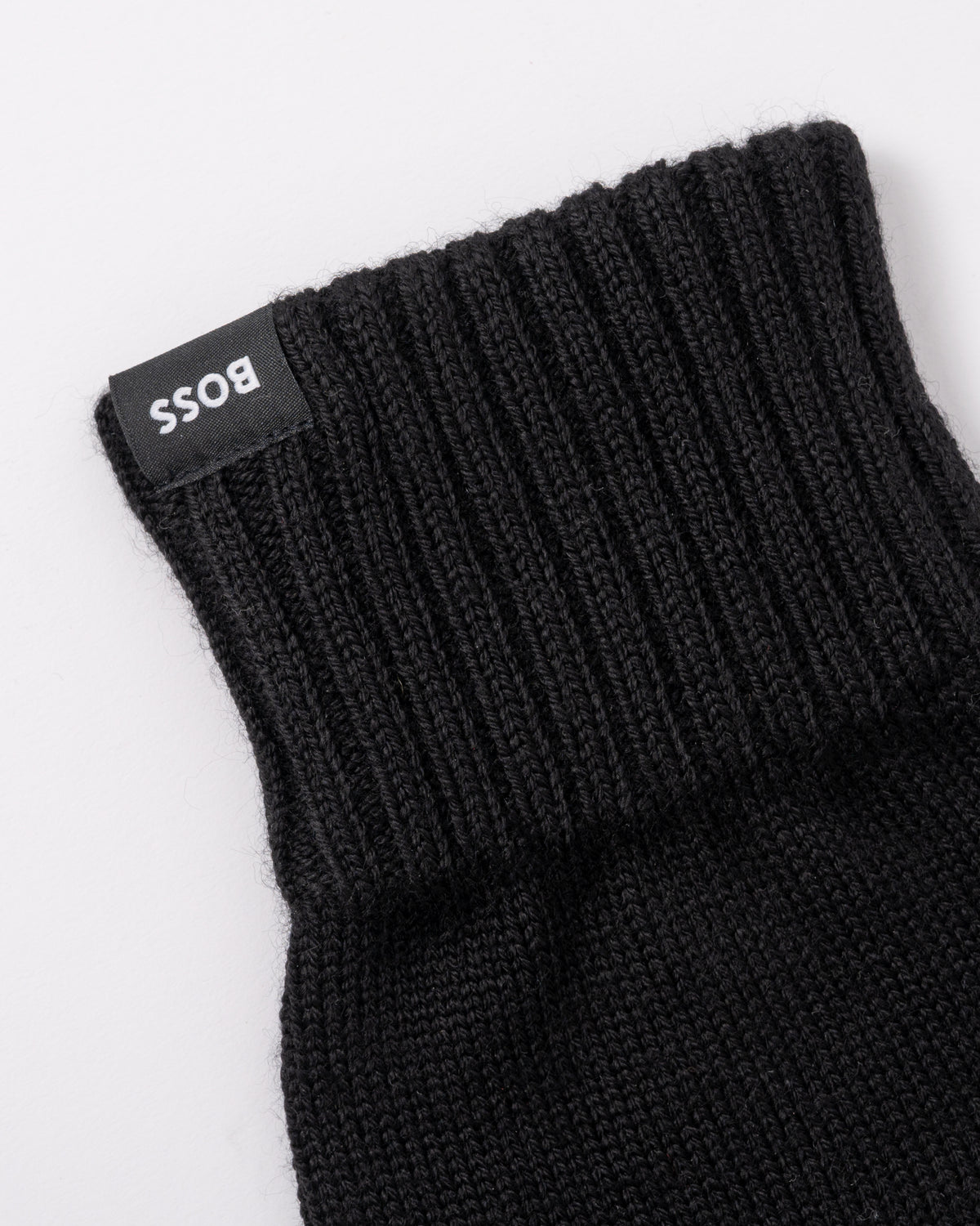 logo detail of BOSS Orange Falco Mens Gloves in Black 001