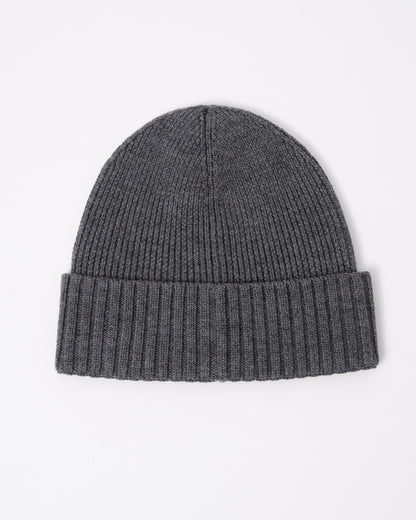 back of a BOSS Orange Flavio Mens Beanie in Medium Grey 030 