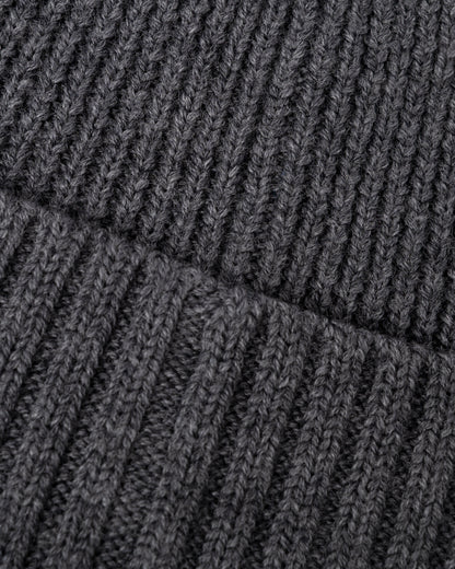 texture detail of a BOSS Orange Flavio Mens Beanie in Medium Grey 030