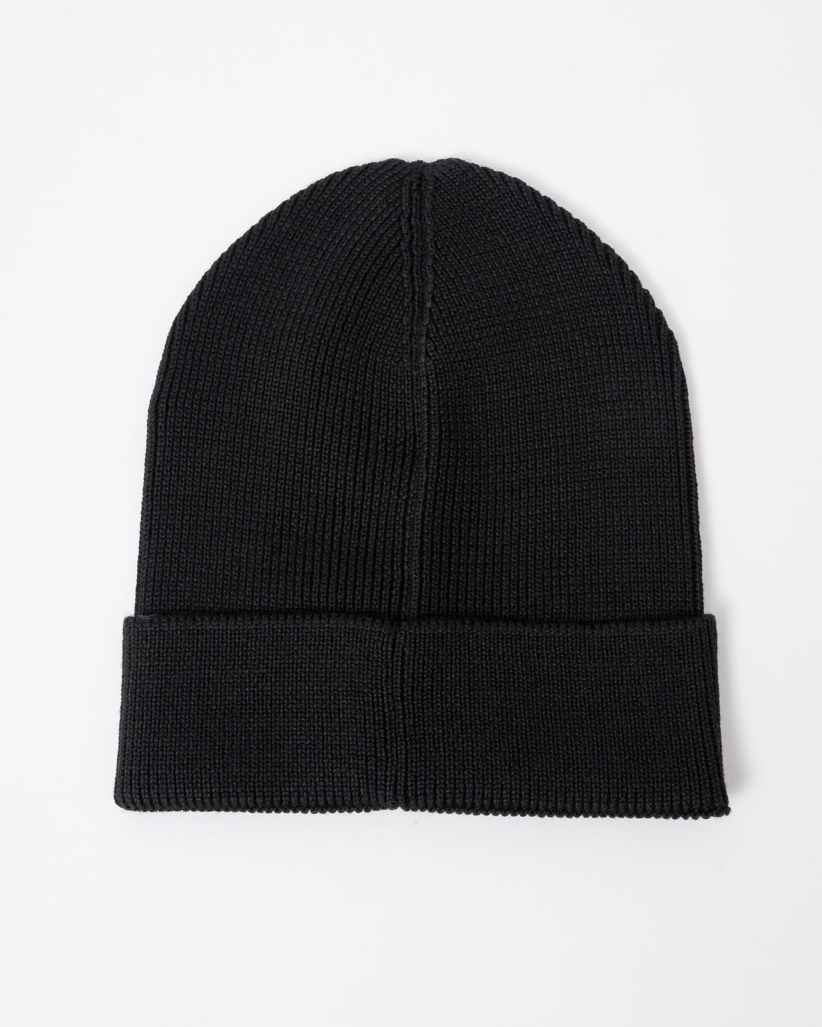 back of a BOSS Orange Foxxy Mens Tonal Logo Beanie in Black 001
