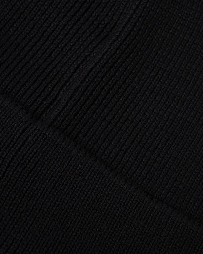 texture detail of a BOSS Orange Foxxy Mens Tonal Logo Beanie in Black 001