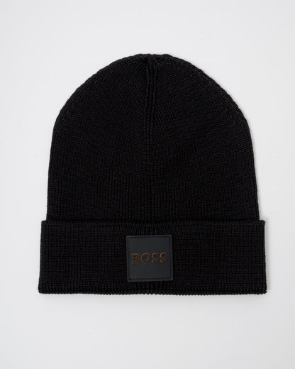 BOSS Orange Foxxy_R Mens Beanie - Black 001 - CHO - Designer Mens Hats