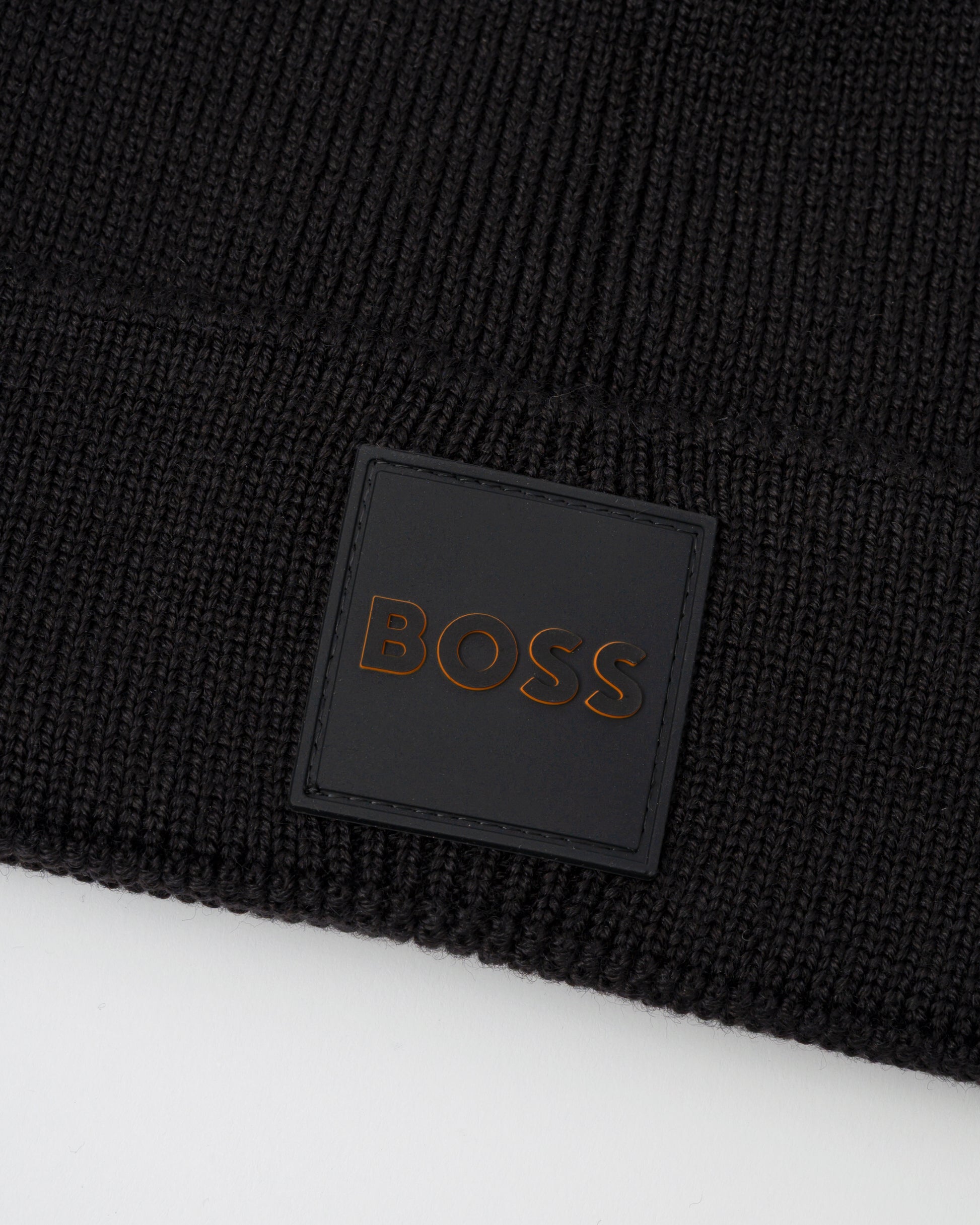 BOSS Orange Foxxy_R Mens Beanie - Black 001 - CHO - Designer Mens Hats