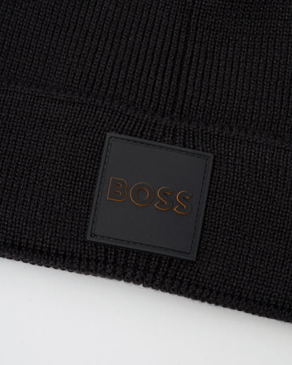 BOSS Orange Foxxy_R Mens Beanie - Black 001 - CHO - Designer Mens Hats
