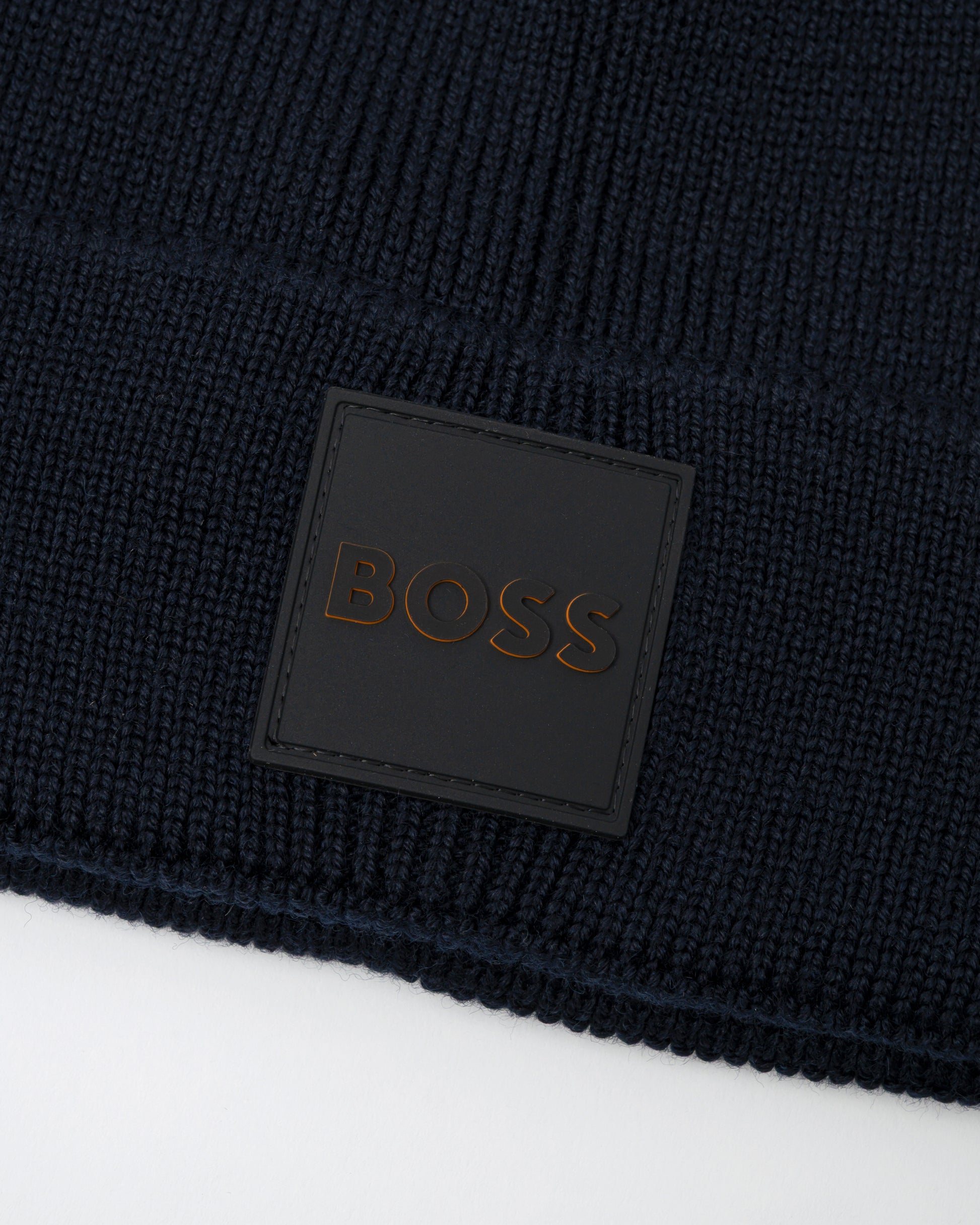 BOSS Orange Foxxy_R Mens Beanie - Dark Blue 404 - CHO - Designer Mens Hats