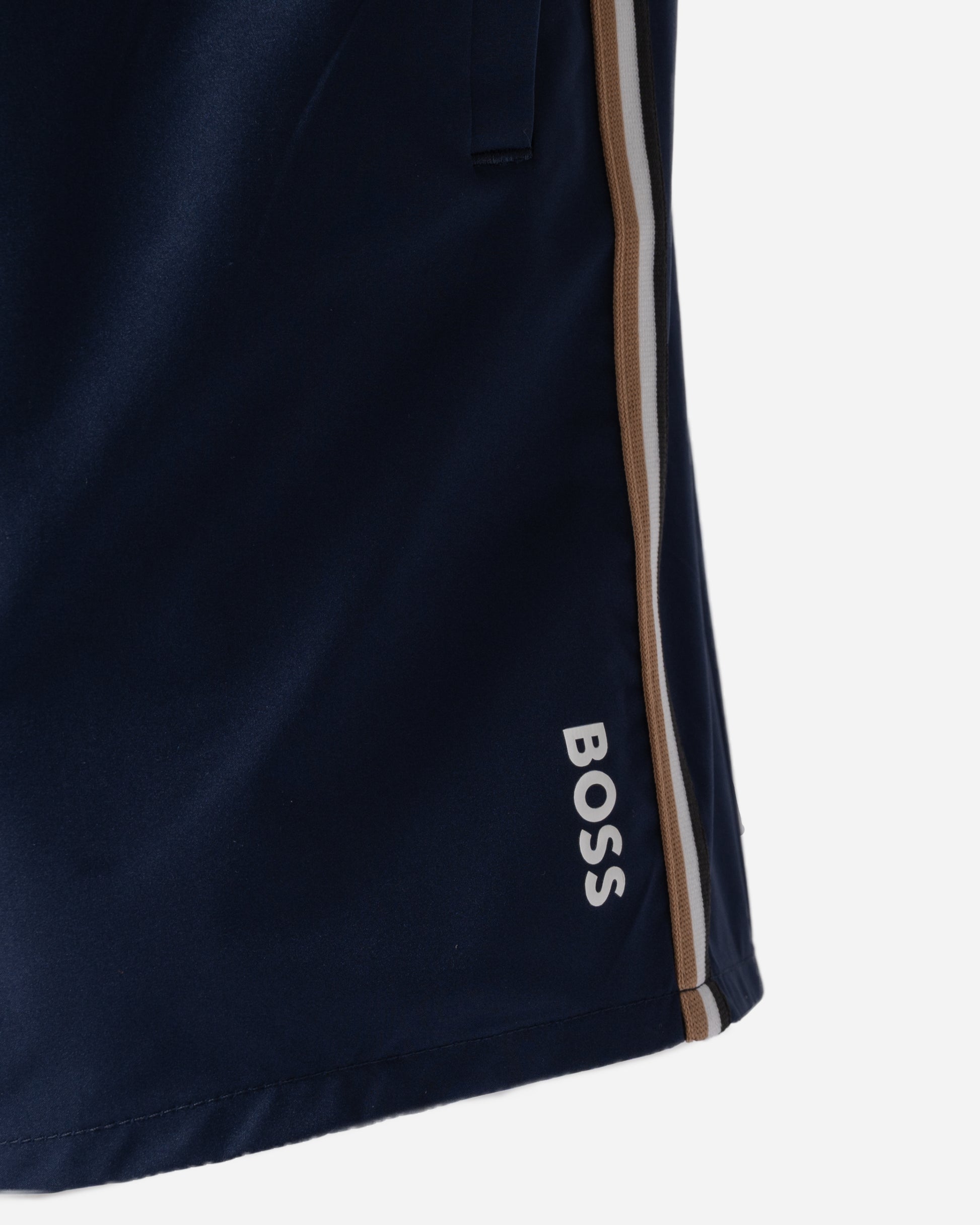 logo detail of BOSS Orange Iconic Mens Swim Shorts NOS in Navy 413