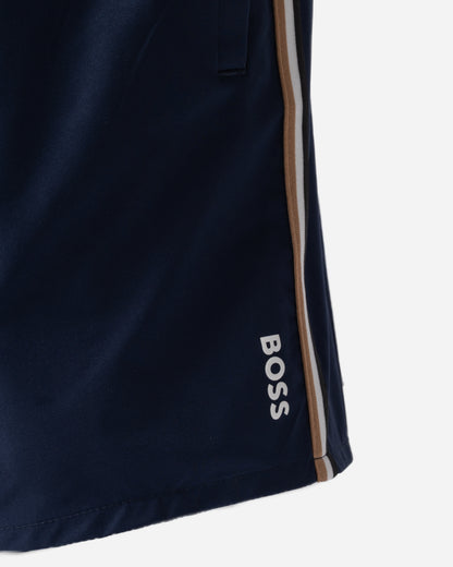 logo detail of BOSS Orange Iconic Mens Swim Shorts NOS in Navy 413