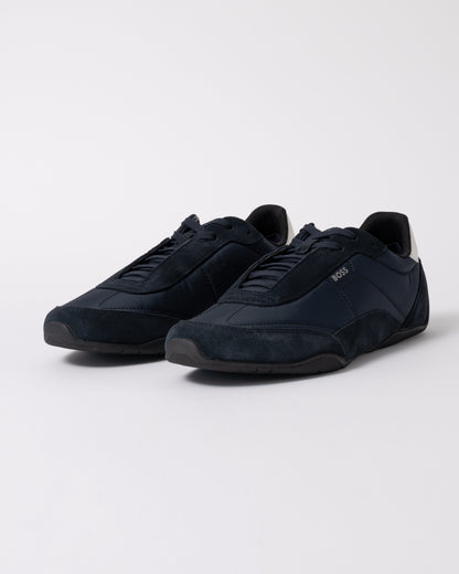a pair of BOSS Orange Jaylen_Lowp_sdnylt Mens Trainers 50563894 in Dark Blue 401