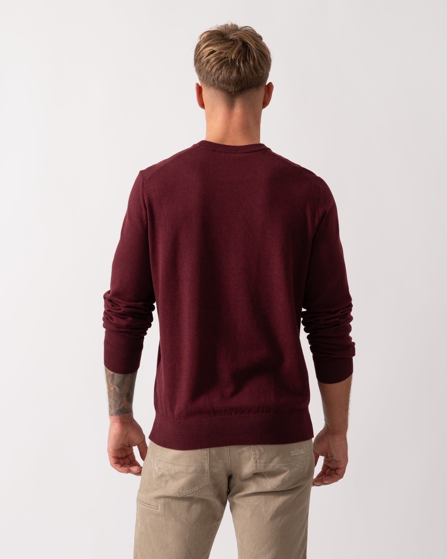 BOSS Orange Kanovano Mens Crew Neck Jumper - Dark Red 604