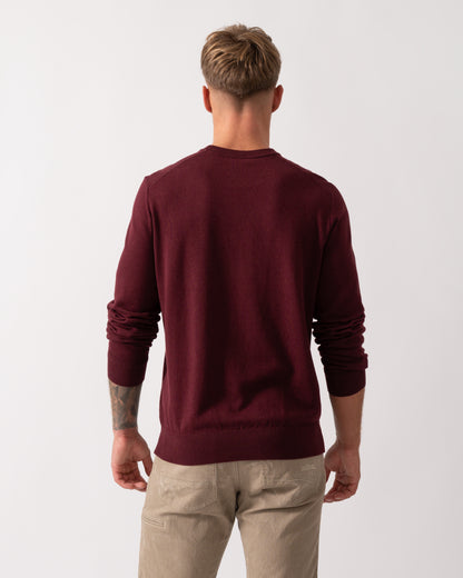 BOSS Orange Kanovano Mens Crew Neck Jumper - Dark Red 604