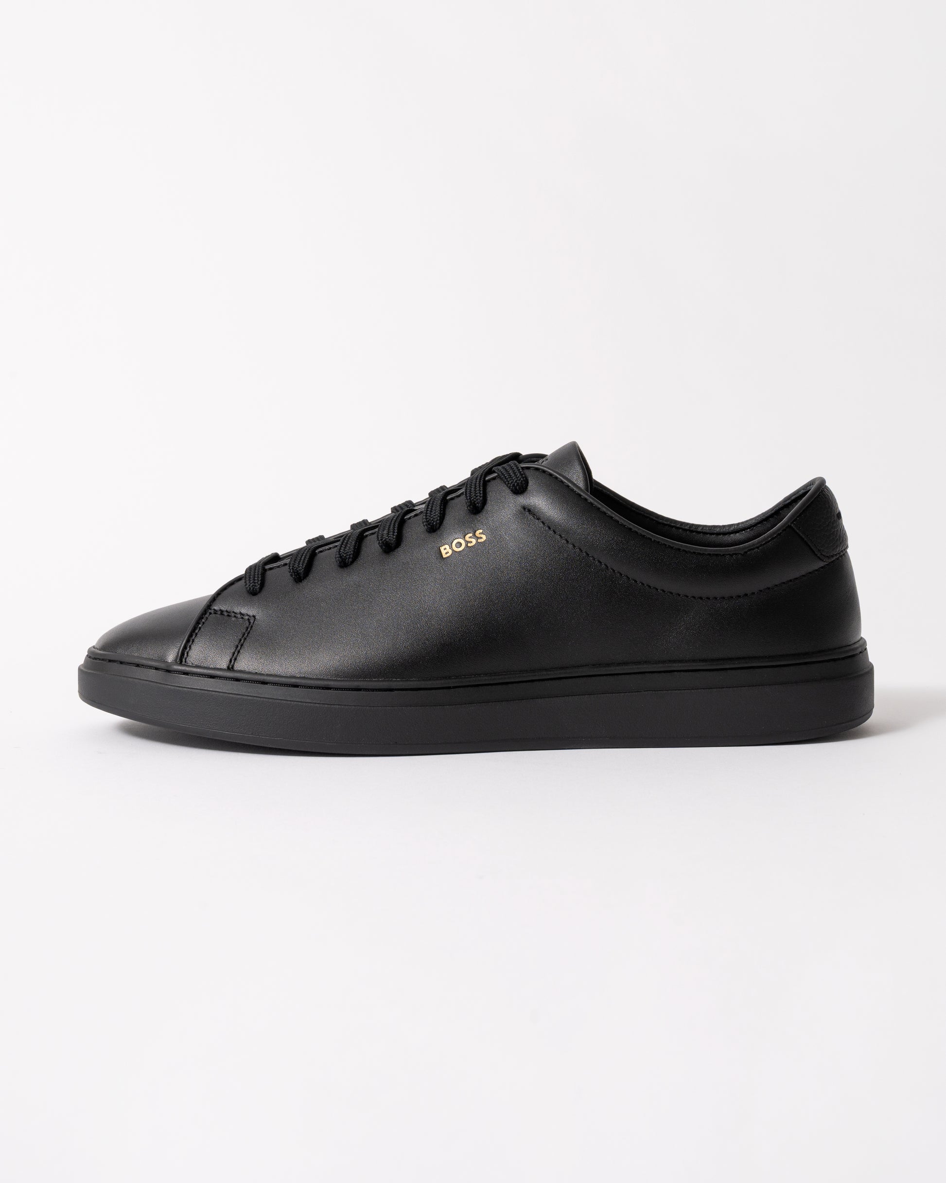 side view of BOSS Orange Kieran_Tenn_butb Mens Trainers in Black 005