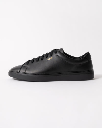 side view of BOSS Orange Kieran_Tenn_butb Mens Trainers in Black 005