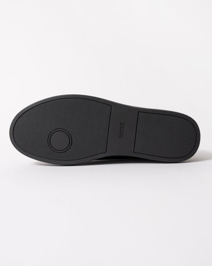 sole of BOSS Orange Kieran_Tenn_butb Mens Trainers in Black 005