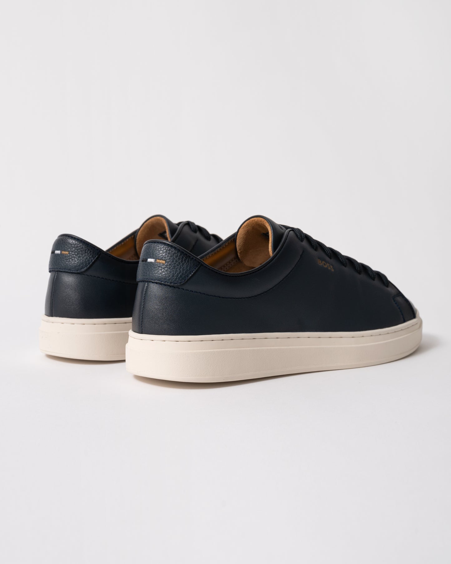 back studio shot of BOSS Orange Kieran_Tenn_butb Mens Trainers in Dark Blue 401