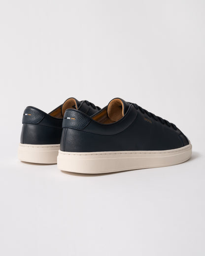 back studio shot of BOSS Orange Kieran_Tenn_butb Mens Trainers in Dark Blue 401