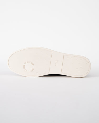 sole back of BOSS Orange Kieran_Tenn_knal Mens Trainers in Black