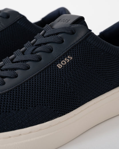 logo detail of BOSS Orange Kieran_Tenn_knal Mens Trainers in Dark Blue