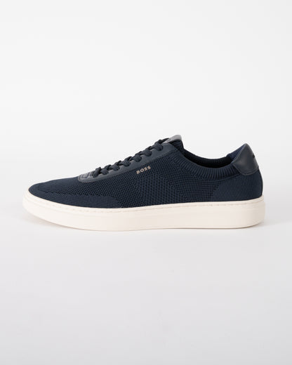 side of BOSS Orange Kieran_Tenn_knal Mens Trainers in Dark Blue