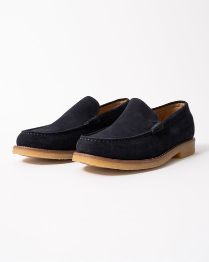 studio shot of BOSS Orange Kope Mocc sdd Mens Shoes in Dark Blue 401