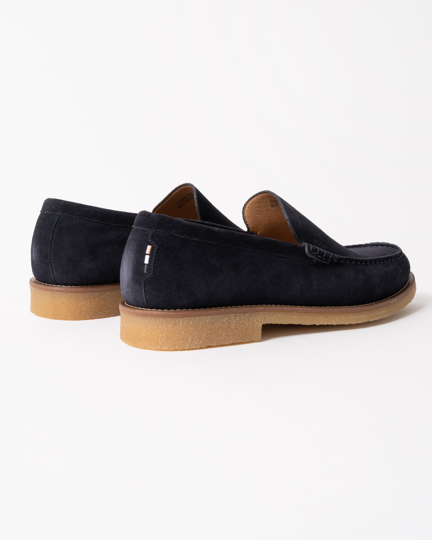 back studio shot of BOSS Orange Kope Mocc sdd Mens Shoes in Dark Blue 401