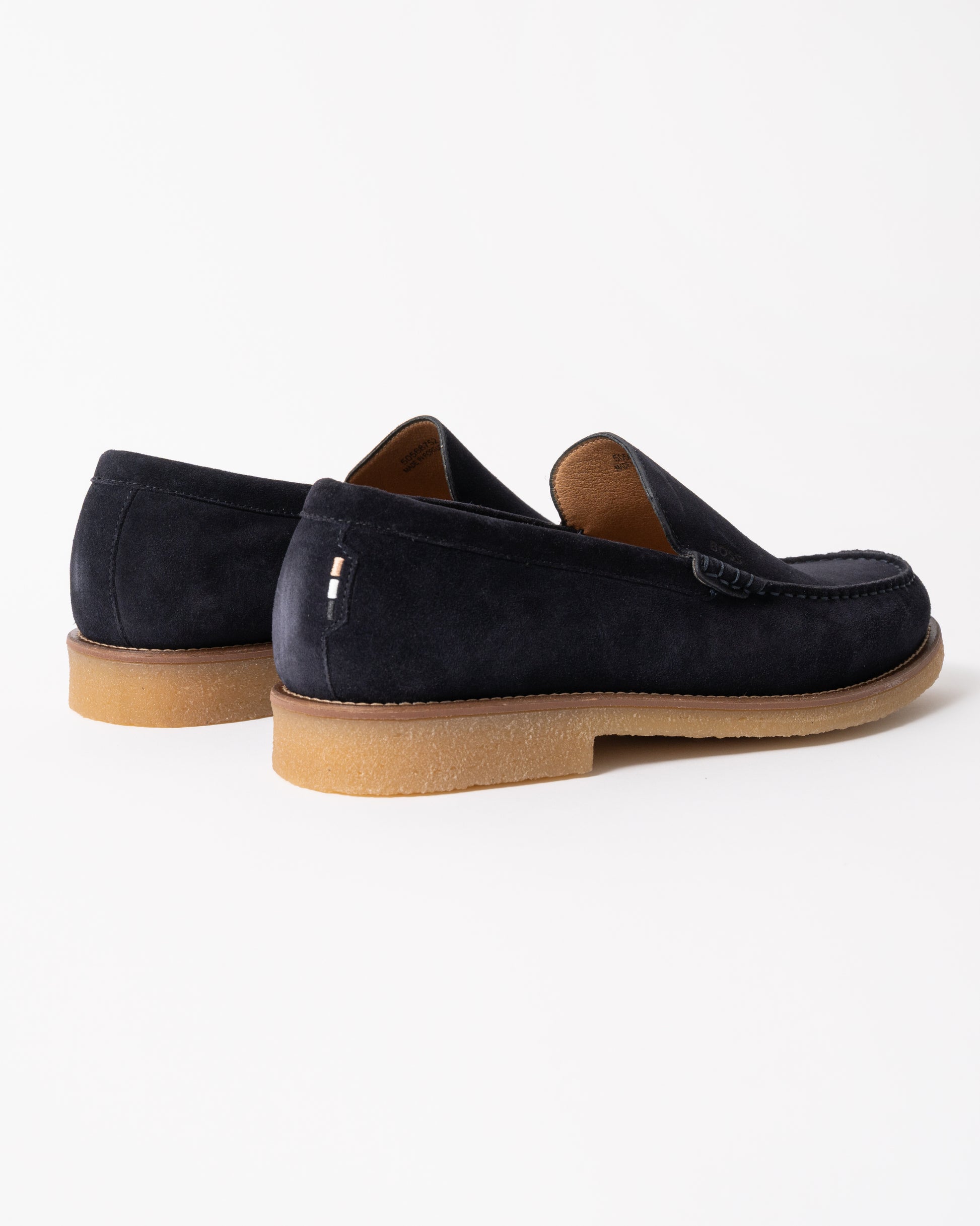 back studio shot of BOSS Orange Kope Mocc sdd Mens Shoes in Dark Blue 401