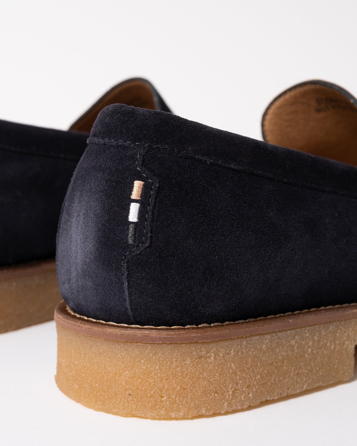 heel detail of BOSS Orange Kope Mocc sdd Mens Shoes in Dark Blue 401
