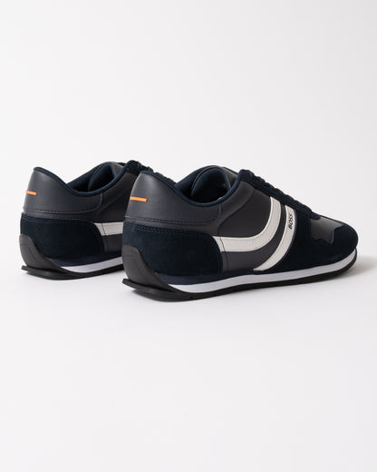 back of BOSS Orange Levon Runn pumi Mens Trainers in Dark Blue 401