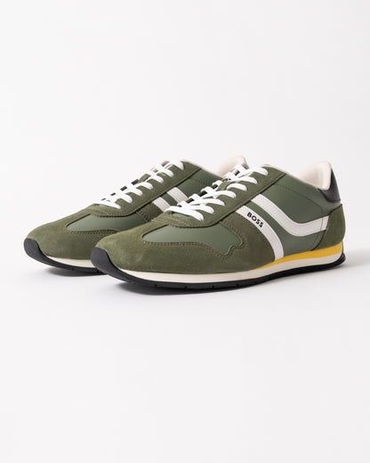 BOSS Orange Levon Runn pumi Mens Trainers in Dark Green 307