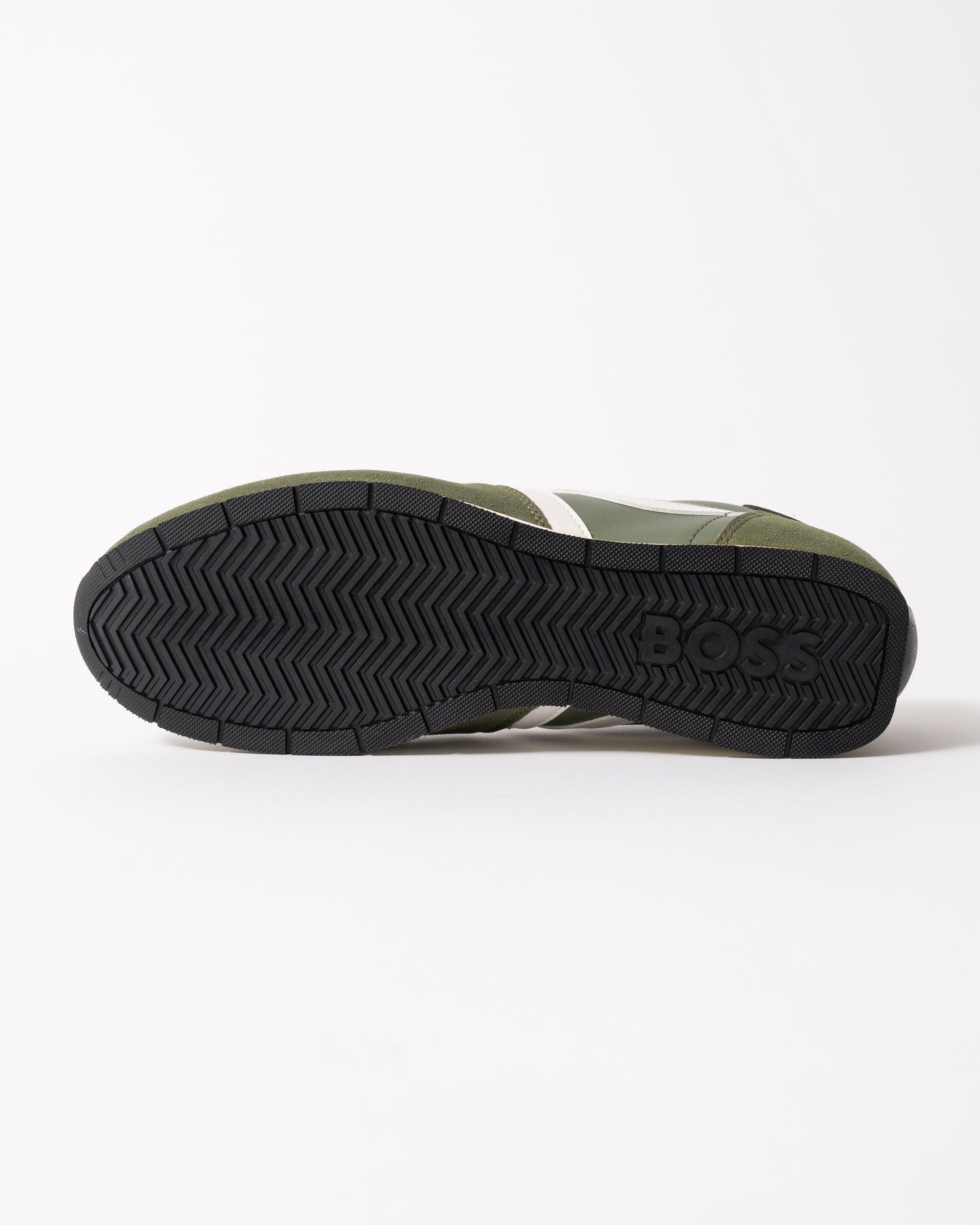 sole view of BOSS Orange Levon Runn pumi Mens Trainers in Dark Green 307