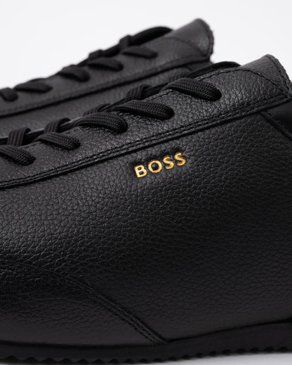 Close up of the BOSS Orange Lineor Lowp Tbwl Mens Trainers - Black 005