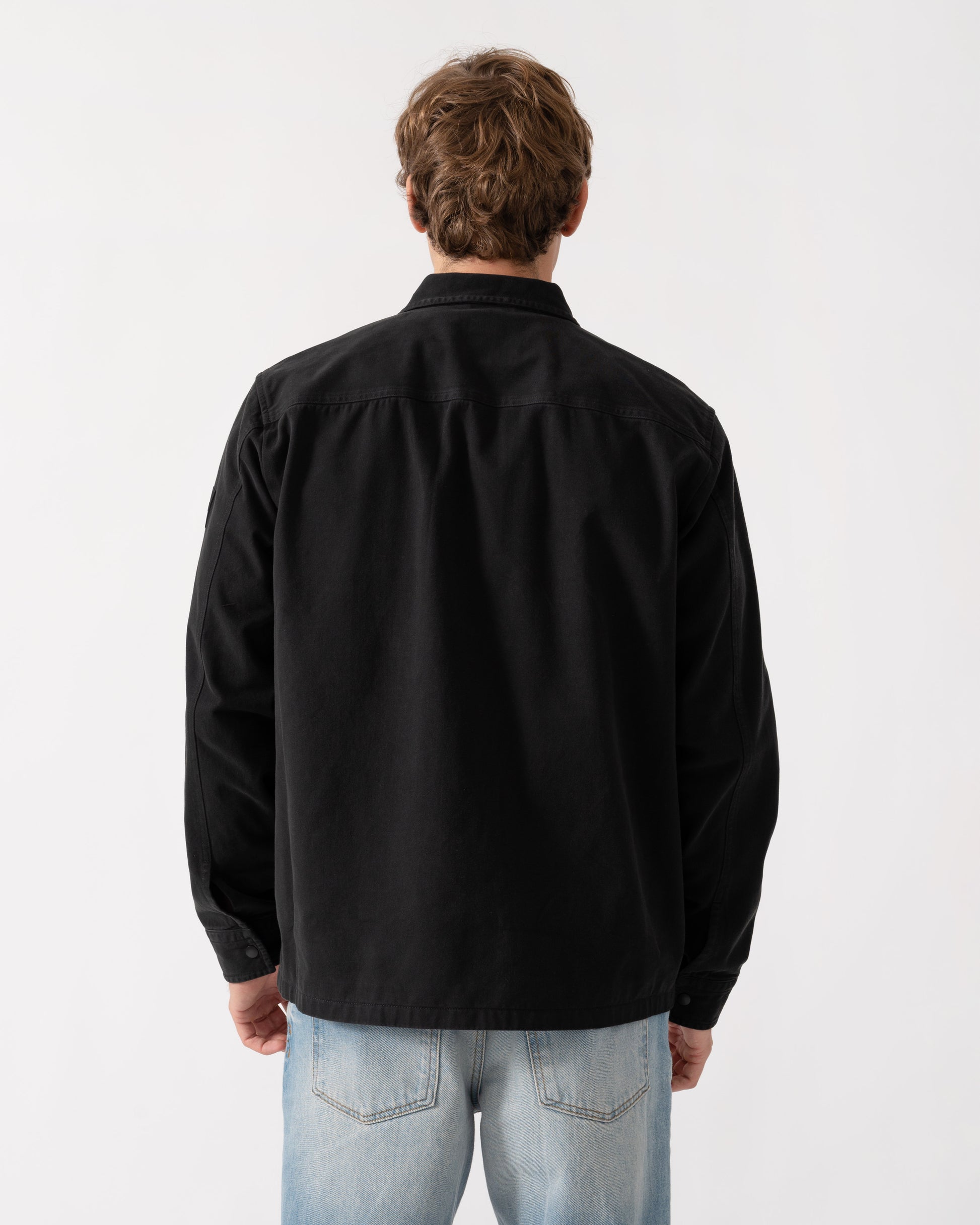 Back of BOSS Orange Lorum 1 Mens Zip Overshirt - Black 001