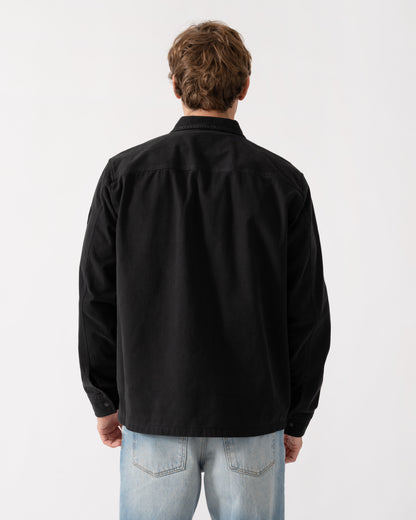 Back of BOSS Orange Lorum 1 Mens Zip Overshirt - Black 001