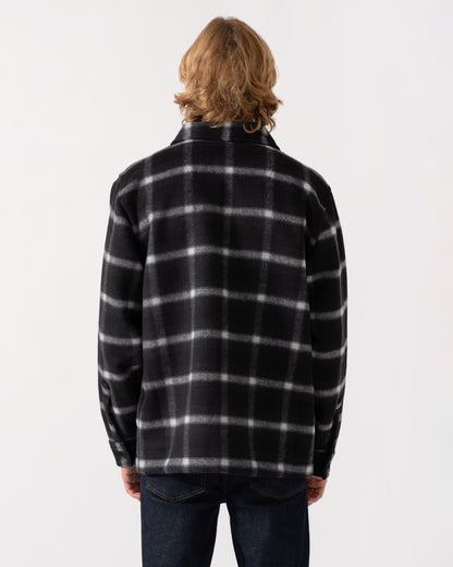 Back of the BOSS Orange Losky Mens Long Sleeve Check Shirt - Black 001