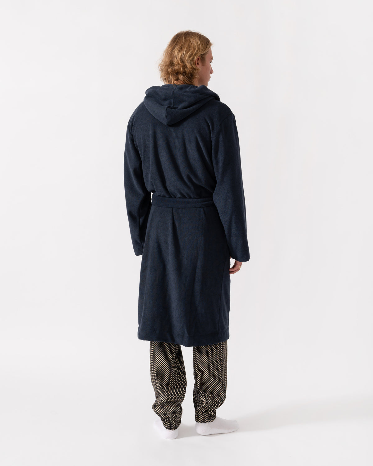 Back of the BOSS Orange Mens Cotton Terry Robe - Dark Blue 403