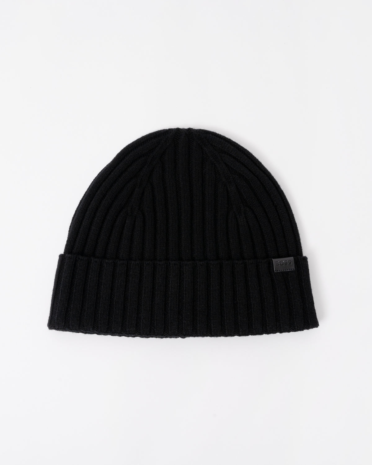 Front of the BOSS Orange Mens Fino Beanie Hat 01 - Black 001