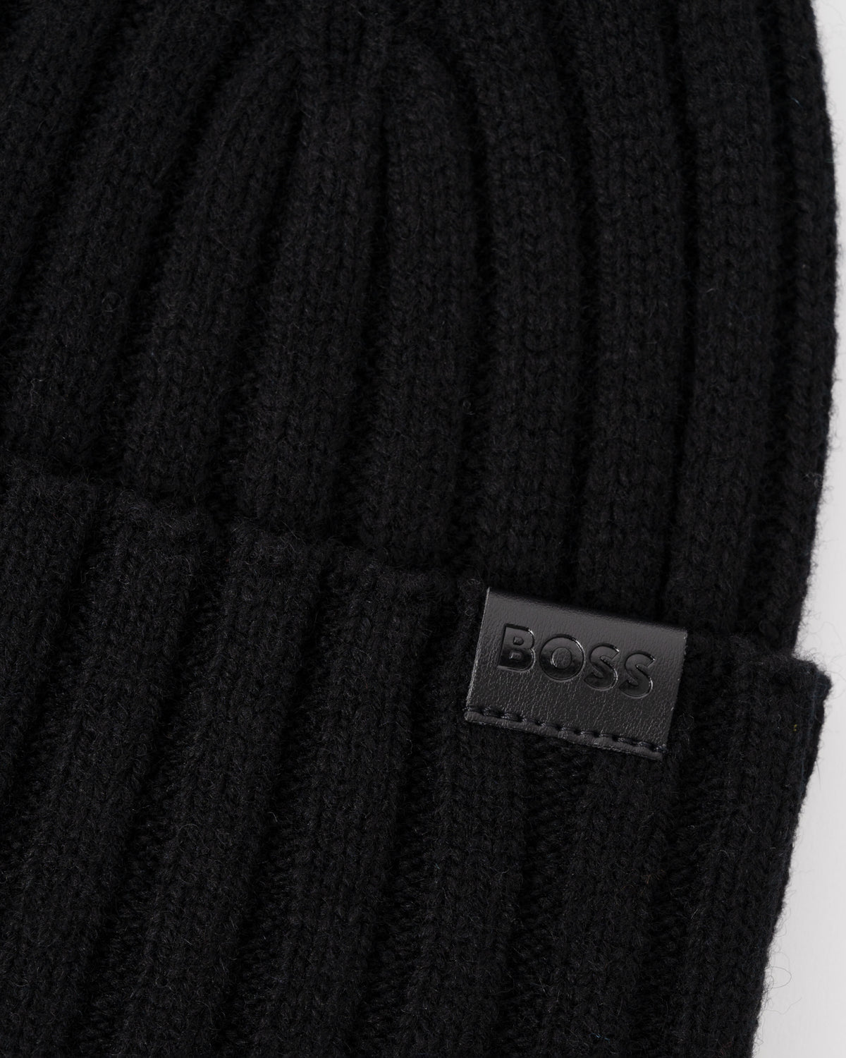 Logo on the BOSS Orange Mens Fino Beanie Hat 01 - Black 001