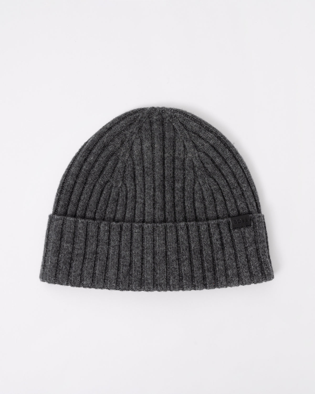 Front of the BOSS Orange Mens Fino Beanie Hat - Medium Grey 030